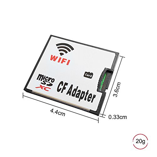 QUMOX Micro SD Card TF to WiFi CF CompactFlash Memory Card Adapter for DSLR Camera