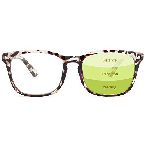 Gaoye Progressive Multifocus Reading Glasses Blue Light Blocking Women-Men Computer Readers with Spring Hinge -Leopard  2-0-