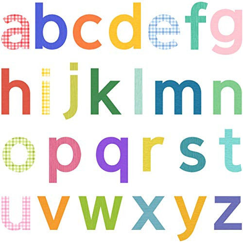 DECOWALL DW-1908 Pattern Alphabet Kids Wall Stickers Wall Decals Peel and Stick Removable Wall Stickers for Kids Nursery Bedroom Living Room décor