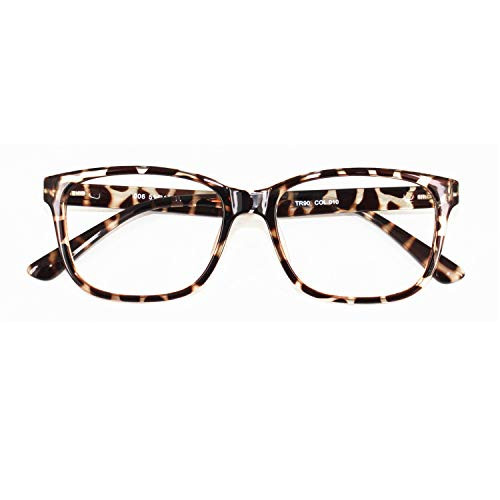 Reading Glasses Blue Light Blocking for Women Men Square Nerd Eyeglasses Frame Computer Reader -Magnification -1-00  Leopard-
