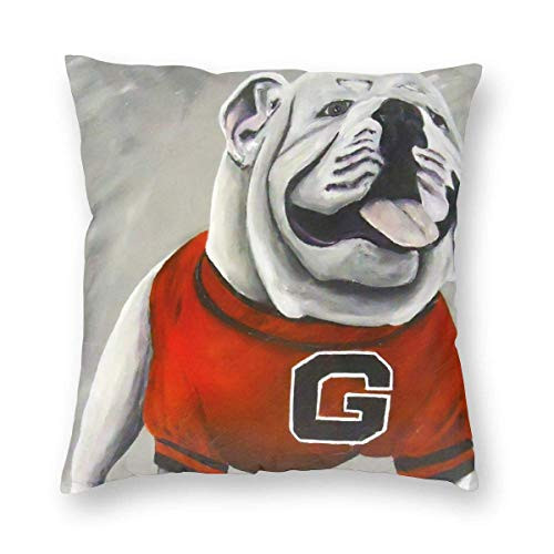 antoipyns Throw Pillow Covers- Georgia Bulldog Throw Pillow Decorative Pillow Case Home Decor Square ?18x18 Inches? Pillowcase