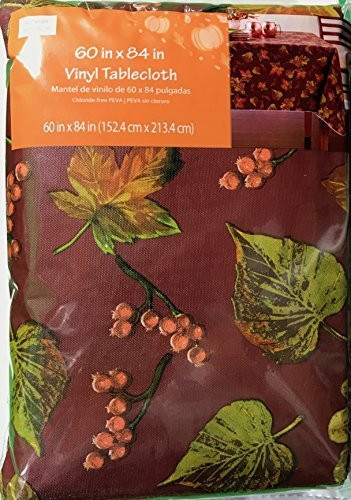 Mainstays Vinyl Tablecloth 60x84 Leaves Theme