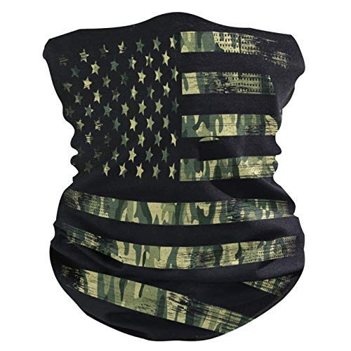 Bardic Face Mask American Flag Camo Camouflage Reusable Cloth Face Mask Washable Bandana Balaclava for Man Woman