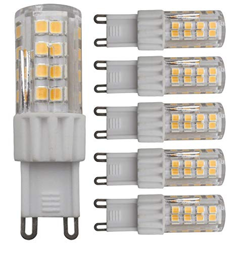 JCKing -Pack of 5 5W G9 Energy Saving Bulb Lamp 51 SMD 2835 LEDs AC100-130V Natural White -4000-4500K- 450LM 50W Halogen Bulbs Equivalent LED G9 Spotl