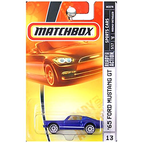 Matchbox MBX Metal 1965 Ford Mustang GT Fastback Blue with White Stripes #13 Matchbox MBX Metal 1965 Ford Mustang GT Fastback Blue with White Stripes #13