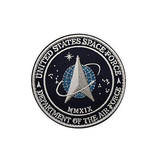 OYSTERBOY 3 inch Diameter Thread Embroidered Tactical Decorative Applique Patch United States Space Force -USSF- Department of the Air Force Tactical