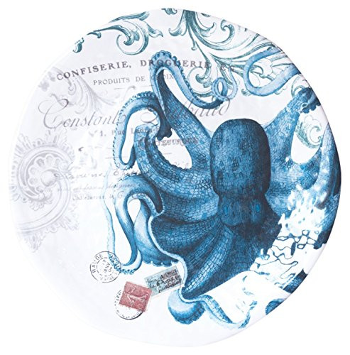 Michel Design Works Melamine Round Large Serving Platter, Octopus