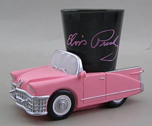Elvis Presley Signature Shot Glass With Pink Cadillac Base
