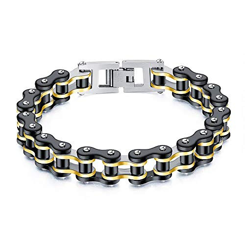 LINGSFIRE Bike Chain Bracelet Stainless Steel Bracelet Men Link Chain Bracelet with Closure Polished Men Accessories Jewelry Boyfriend Bracelet Boys J LINGSFIRE Bike Chain Bracelet Stainless Steel Bracelet Men Link Chain Bracelet with Closure Polished Men Accessories Jewelry Boyfriend Bracelet Boys J