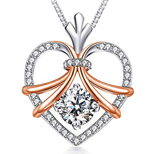 VAN RORSIandMO Heart Necklace - 5A Cubic Zirconia Heart Pendant Necklace - 14k White Gold Plated Heart Necklaces for Women - Elegant Necklaces for Women VAN RORSIandMO Heart Necklace - 5A Cubic Zirconia Heart Pendant Necklace - 14k White Gold Plated Heart Necklaces for Women - Elegant Necklaces for Women