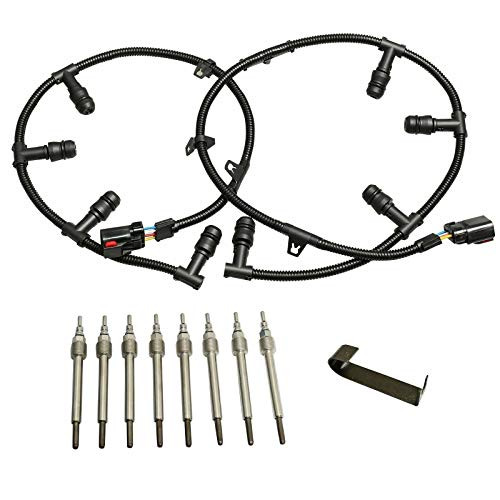6-0 Powerstroke Glow Plug Connector Wire Harness with 8 Glow Plugs Removal Tool Compatible with 2004-2010 Ford 6-0L Diesel F250 F350 F450 F550 Super D 6-0 Powerstroke Glow Plug Connector Wire Harness with 8 Glow Plugs Removal Tool Compatible with 2004-2010 Ford 6-0L Diesel F250 F350 F450 F550 Super D