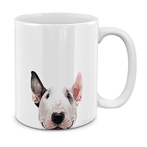 MUGBREW Bull Terrier White Ceramic Coffee Mug Tea Cup, 11 OZ MUGBREW Bull Terrier White Ceramic Coffee Mug Tea Cup, 11 OZ