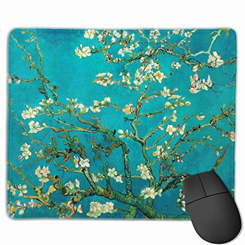 Mouse Pad with Stitched Edge Vincent Van Gogh Blossoming Almond Tree Floral Mouse Mat Non-Slip Rubber Base Mousepad for Laptop Computer and Pc Mouse Pad with Stitched Edge Vincent Van Gogh Blossoming Almond Tree Floral Mouse Mat Non-Slip Rubber Base Mousepad for Laptop Computer and Pc