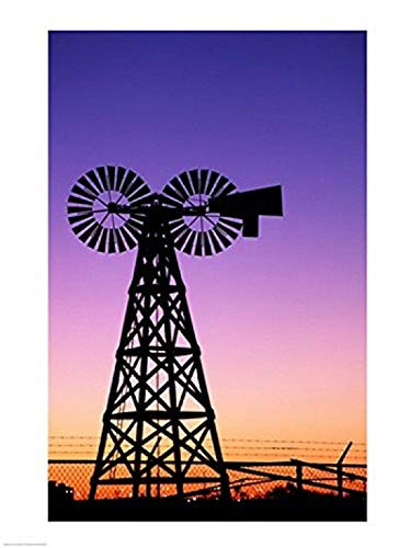 Posterazzi Silhouette of a windmill American Wind Power Center Lubbock Texas USA Poster Print  -18 x 24-