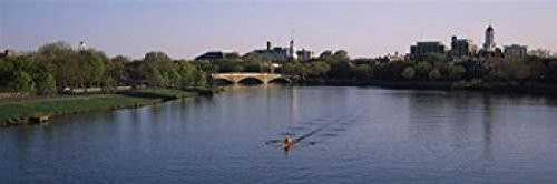 Posterazzi Boat Charles River Boston and Cambridge Massachusetts USA Poster Print  -36 x 12-
