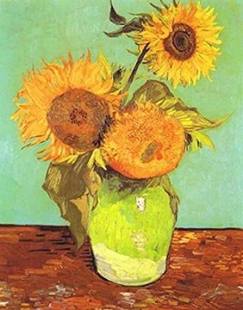 Posterazzi Vase With Three Sunflowers Poster Print by Vincent Van Gogh  -22 x 28-