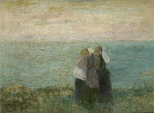Posterazzi Sea Poster Print by Jan Toorop 1885-97 Dutch Oil Painting- Two Women Walk With A Child In Their Arms On Seaside Dunes- -Bsloc-2016-1-227-