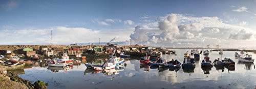 Posterazzi Boats Moored On The Water Along The Shoreline Saltburn Teesside England Poster Print  -28 x 9-