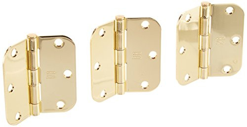 NATIONAL MFG/SPECTRUM BRANDS HHI N830-322 Door Hinge, 3.5-Inch, Polished Brass, 3-Pack