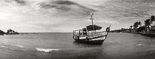Posterazzi PPI149600L Wooden boat in the ocean Morro De Sao Paulo Tinhare Cairu Bahia Brazil Poster Print  36 x 12