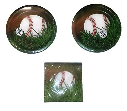 Sports Fanatic Baseball Bundle 9" Plates (16) Lunch Napkins (18)