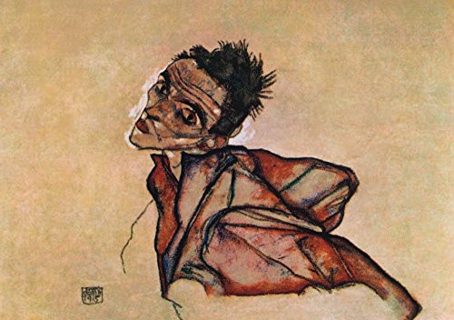 Self-portrait with arms thrust backwards 1915 Poster Print by Egon Schiele -18 x 24-