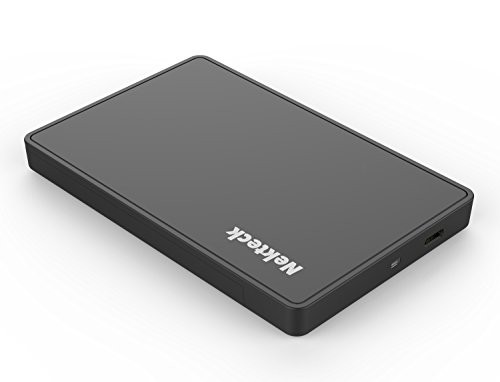 Nekteck 2.5-inch USB Type C 3.1 External HDD Hard Drive Disk Enclosure Case with USB C Interface for 9.5mm, 7mm HDD/SSD [ Optimized for SSD, Support UASP & SATA III] Tool-Free Design - Black