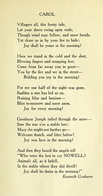 Posterazzi Christmas in Poetry 1922 Carol from Wind in the Willows Poster Print by Kenneth Grahame -18 x 24- Posterazzi Christmas in Poetry 1922 Carol from Wind in the Willows Poster Print by Kenneth Grahame -18 x 24-