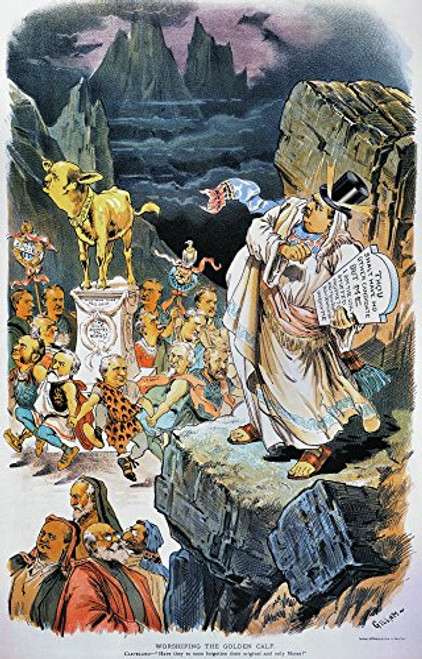 G Cleveland Cartoon NWorshipping The Golden Calf An Anti Grover Cleveland Cartoon By Bernard Gillam 1892 Poster Print by -18 x 24- G Cleveland Cartoon NWorshipping The Golden Calf An Anti Grover Cleveland Cartoon By Bernard Gillam 1892 Poster Print by -18 x 24-