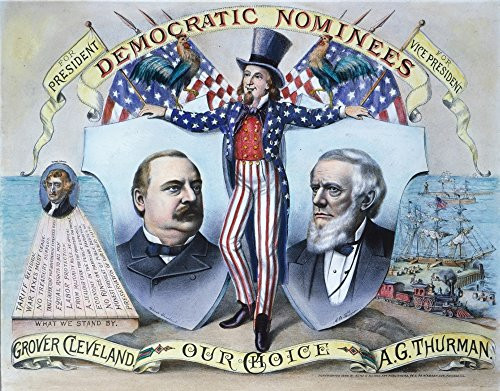 Presidential Campaign 1888 Ngrover Cleveland And Allen G Thurman As The Democratic Party Candidates For President And Vice President On A Lithograph C Presidential Campaign 1888 Ngrover Cleveland And Allen G Thurman As The Democratic Party Candidates For President And Vice President On A Lithograph C
