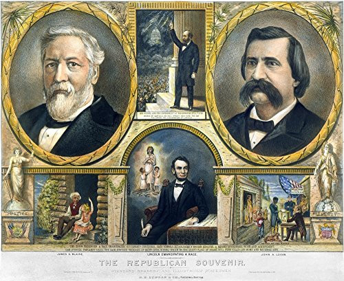 Presidential Campaign 1884 Njames G Blaine And John A Logan As The Presidential And Vice Presidential Candidates On A Republican Party Lithograph Camp Presidential Campaign 1884 Njames G Blaine And John A Logan As The Presidential And Vice Presidential Candidates On A Republican Party Lithograph Camp