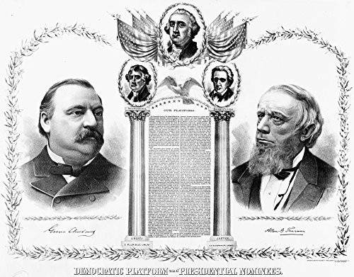 Presidential Campaign 1888 Ngrover Cleveland And Allen G Thurman As The Democratic Party Candidates For President And Vice President Lithograph Poster Presidential Campaign 1888 Ngrover Cleveland And Allen G Thurman As The Democratic Party Candidates For President And Vice President Lithograph Poster
