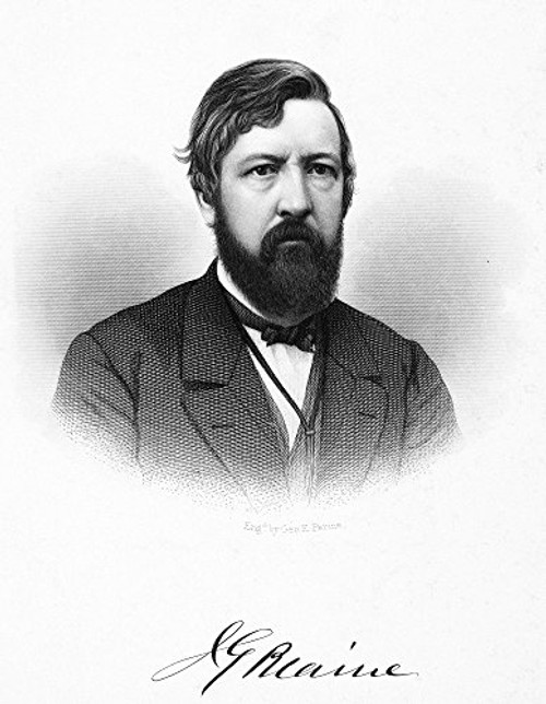 Posterazzi Poster Print Collection James G- Blaine -1830-1893---Namerican Political Leader- Steel Engraving C1875 -18 x 24- Multicolored Posterazzi Poster Print Collection James G- Blaine -1830-1893---Namerican Political Leader- Steel Engraving C1875 -18 x 24- Multicolored
