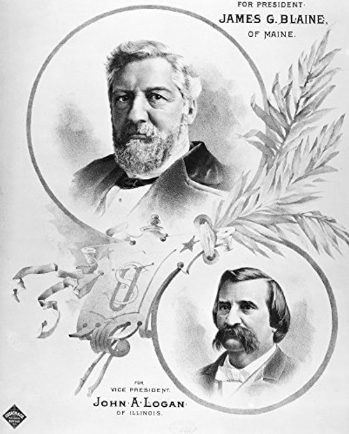 Blaine Election Of 1884 Ncampaign Poster For Democratic Presidential Nominee James G Blaine And His Running Mate John A Logan Poster Print by -18 x 24 Blaine Election Of 1884 Ncampaign Poster For Democratic Presidential Nominee James G Blaine And His Running Mate John A Logan Poster Print by -18 x 24