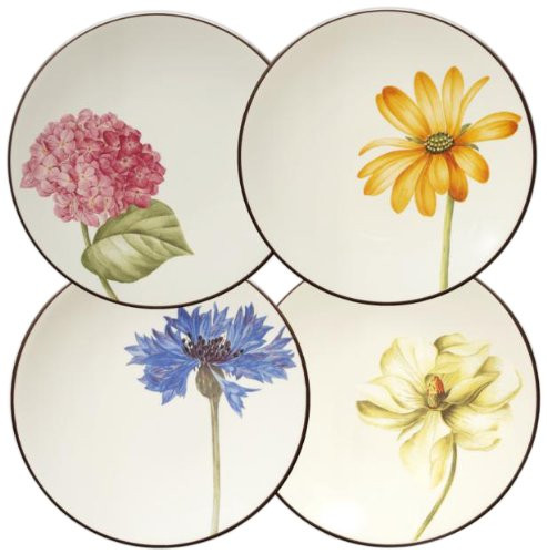 Noritake Colorwave Floral Appetizer Plates, Chocolate Brown, Set of 4