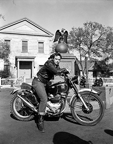Marlon Brando Movie Scene with a Guy Riding a Bike Photo Print -8 x 10-