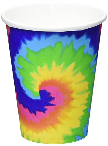 Amscan Feeling Groovy 60's Theme Party Pychedelic Paper Cups Tableware, 9oz, Pack of 8