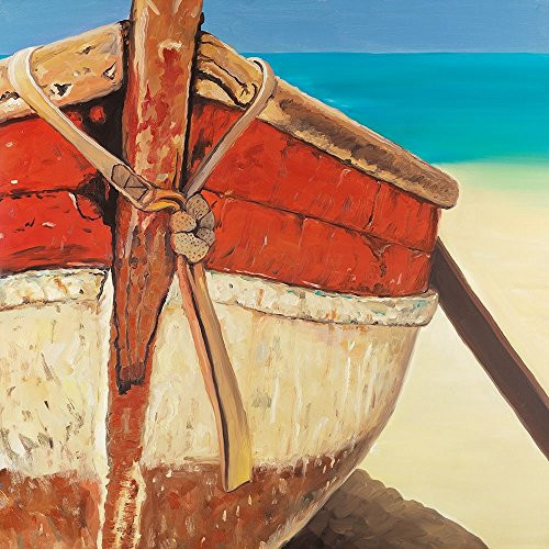 Posterazzi Collection Tied Up Rowing Boat Poster Print by Atelier B Art Studio -12 x 12-