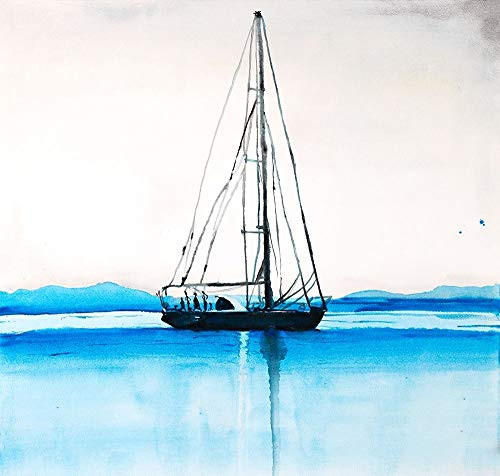 Posterazzi Collection Boat ON A Calm Water Poster Print by Atelier B Art Studio -12 x 12-