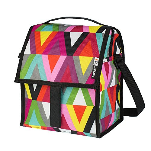 PackIt Freezable Deluxe Large Lunch Bag with Shoulder Strap, Viva