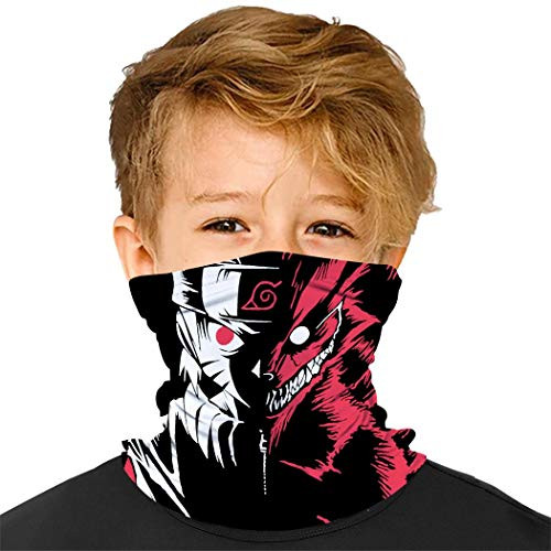 3D Seamless Naruto Face Mask Rave Bandana for Kids Neck Gaiter Scarf Dust Wind Balaclava Headwear