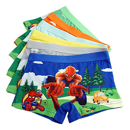 LEMONBABY Little Girls Unicorn Assorted Boxer Briefs -Pack of 5- -8-10Y  Spider Man-