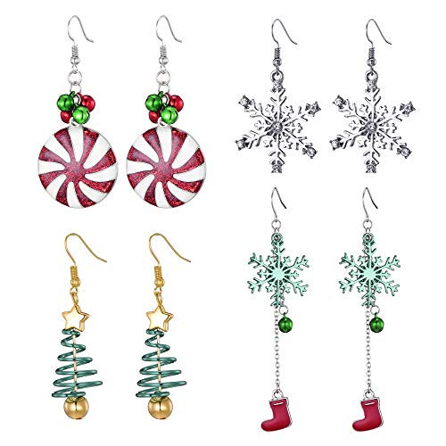 Handmade Christmas Dangle Earrings Set Festival Gift Xmas Tree Drop Earrings Snowflake Christmas Socks Holiday Cute Dangle Earrings for Women Girls Co Handmade Christmas Dangle Earrings Set Festival Gift Xmas Tree Drop Earrings Snowflake Christmas Socks Holiday Cute Dangle Earrings for Women Girls Co