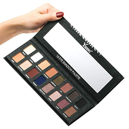 Ysding Eyeshadow Palette Pro Makeup 16 Colors Eye Shadow Matte Shimmer Highly Pigmented Professional Makeup Eye Shadow Powder Long Lasting Waterproof