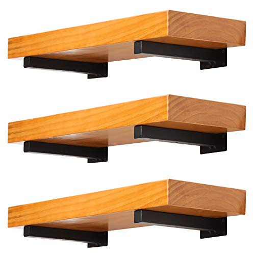 6 Pack Heavy Duty Floating Shelf Brackets 8 Inch Wall Mounted Industrial Metal Brackets for Shelves