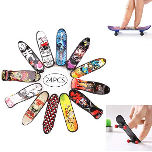 WILD COTTAGE Professional Mini Fingerboards-Finger Skateboard  Creative Game Toy Set -24pcs Random Pattern-
