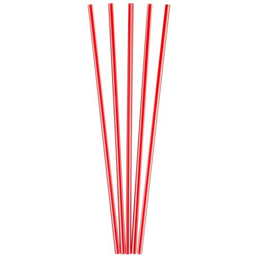 Plastic Coffee Stirrers Red Straws - by Plastible Cocktail Drink Sip Stir Sticks For Bars Cafes Restaurants Home Use (500 Count, 8 inches)