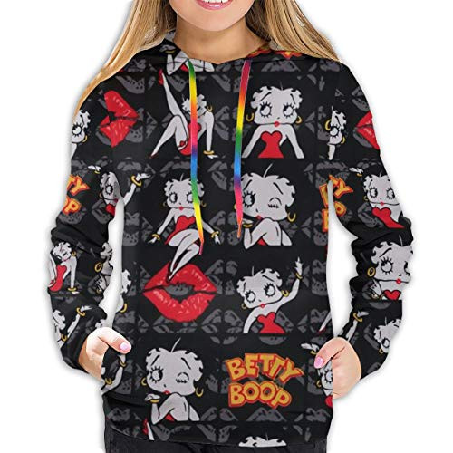 xianrenzhang Betty-Boop Unisex Hoodie Sweatshirt  Funny Cartoon Cosplay 3D Printed Sweatshirts for Womens