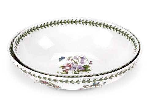 Portmeirion Botanic Garden Oval Bowl Set of 2, 11" & 10.25"