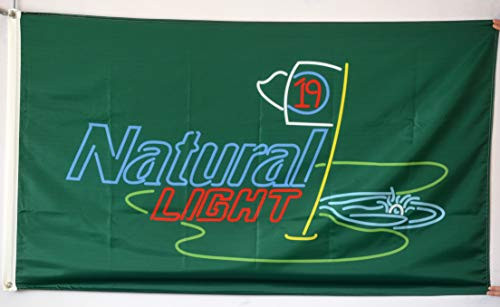 Fastbull Natural Light 19th Hole Flag Banner 3x5Feet Man Cave